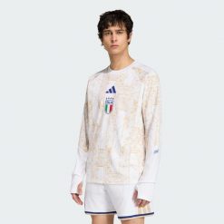 Podstawowa bluza rozgrzewkowa Włochy 26. Białe bluzy męskie Adidas, m, bez wzorów, z dzianiny, bez kaptura. Za 479.00 zł.