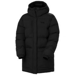 Parka dla kobiet Helly Hansen Aurora. Czarne kurtki damskie Helly Hansen, na zimę, bez wzorów, z puchu, z kapturem. W wyprzedaży za 1,252.50 zł.
