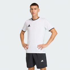Koszulka Entrada26. Białe koszulki sportowe męskie Adidas, bez wzorów, bez kołnierzyka, bez ramiączek, do piłki nożnej, climacool (adidas). Za 79.95 zł.