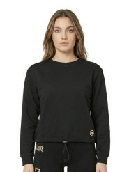 Sweter damski Active Gold z okrągłym dekoltem. Czarne swetry damskie LEONE 1947 APPAREL, xs, bez wzorów, eleganckie, bez kołnierzyka, bez ramiączek, bez kaptura. Za 294.70 zł.
