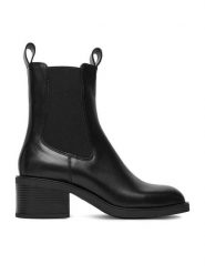 Gino Rossi Botki CEO- CLOE-KAS4768 Czarny. Czarne botki damskie Gino Rossi, ze skóry, bez obcasa, na słupku, bez zapięcia. Za 369.99 zł.