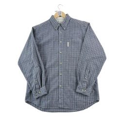 Second life - Męska klasyczna koszula w kratę - Jak nowy. Niebieskie koszule męskie Columbia, m, bez wzorów, klasyczne, bez kołnierzyka, bez ramiączek. Za 127.76 zł.