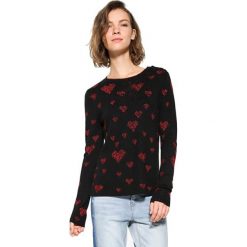 Desigual Panie sweter jers África 17WWJFD2 2000 (rozmiar S). Czarne swetry damskie Desigual, s, bez wzorów, eleganckie, bez kołnierzyka, bez ramiączek, bez kaptura. W wyprzedaży za 170.00 zł.