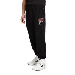 Spodnie męskie FILA Luton Track. Czarne spodnie sportowe męskie Fila, m, bez wzorów, z bawełny. Za 129.99 zł.