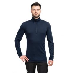 Koszulka termoaktywna męska Classic Thermal Merino BL 1/4 Zip. Niebieskie koszulki sportowe męskie Smartwool, m, bez wzorów, z wełny, bez kołnierzyka, bez ramiączek, trekkingowe. Za 589.99 zł.