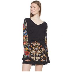 Desigual Damska Koszulka Ts Claudina Negro 18Wwtkai2000 (Rozmiar S). Bluzki damskie marki Desigual. W wyprzedaży za 160.00 zł.