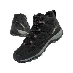 Buty trekkingowe Merrell West Rim Sport Thermo Mid WP czarne. Czarne obuwie sportowe damskie Merrell, na zimę, trekkingowe. Za 446.40 zł.