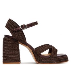 Espadryle Castañer. Brązowe sandały damskie Castañer, bez wzorów, bez obcasa, bez zapięcia. Za 1,309.00 zł.