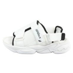 Buty adidas Ozweego Sandal H67276 białe. Białe klapki damskie bez wzorów, z materiału. Za 304.14 zł.