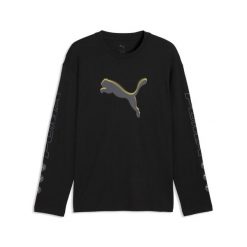 Męska koszulka z długim rękawem PUMA Sport Relaxed Street PUMA. Czarne koszulki sportowe męskie Puma, na wiosnę, m, bez wzorów, z bawełny, bez kołnierzyka, bez ramiączek. Za 159.00 zł.