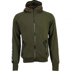 Bluza "Gex" w kolorze khaki. Brązowe bluzy męskie Canadian Peak, z nadrukiem, prążkowane. W wyprzedaży za 136.95 zł.