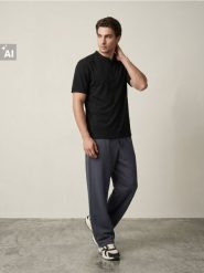 Dresowe spodnie wide leg z haftem - Inny. Spodnie sportowe męskie Sinsay, l, bez wzorów, z dresówki. Za 49.99 zł.