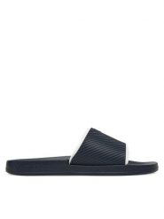 Calvin Klein Jeans Klapki Slide Rubber Neoprene Text YM0YM01234 Granatowy. Niebieskie klapki męskie Calvin Klein Jeans, z jeansu. Za 129.99 zł.