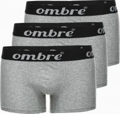 Ombre Bokserki męskie bawełniane U159 - szare 3-pak M. Szare bokserki męskie Ombre, m, bez wzorów, z bawełny. Za 29.99 zł.