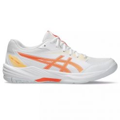 Damskie buty halowe Asics Gel-task 4. Białe obuwie sportowe damskie Asics, bez wzorów, do piłki ręcznej. Za 416.50 zł.