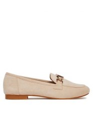 DeeZee Loafersy 200-1 Beżowy. Brązowe mokasyny damskie DeeZee, z materiału. Za 99.99 zł.