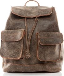 Belveder Plecak vintage skórzany damski beżowy BV20. Brązowe plecaki damskie Belveder, bez wzorów, vintage. Za 239.90 zł.