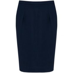 Damska prosta spódnica Kariban Premium. Niebieskie spódnice damskie KARIBAN, bez wzorów, z materiału, wizytowe, ołówkowe. W wyprzedaży za 284.00 zł.