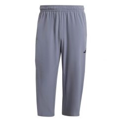 Spodnie 3/4 adidas Essentials. Szare spodnie sportowe męskie Adidas, bez wzorów, na fitness i siłownię. W wyprzedaży za 181.00 zł.
