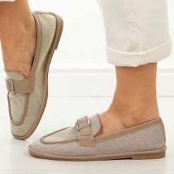 Beżowe mokasyny damskie Vinceza 62272. Brązowe mokasyny damskie VINCEZA, z jeansu, eleganckie. Za 149.00 zł.