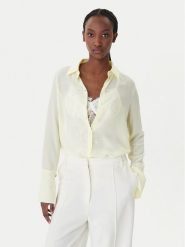 Patrizia Pepe Koszula 8C0703/A156-Y478 Żółty Regular Fit. Żółte bluzki damskie Patrizia Pepe, bez wzorów, z jedwabiu, bez kołnierzyka, bez ramiączek. Za 1,389.00 zł.