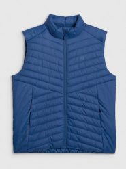 4F Bezrękawnik z wypełnieniem syntetycznym męski - granatowy L. Niebieskie kurtki męskie 4f, l, bez wzorów, z materiału, bez kaptura. Za 199.99 zł.