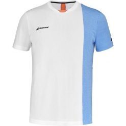 Koszulka tenisowa męska Babolat Play Crew Neck Tee. Białe koszulki sportowe męskie BABOLAT, m, bez wzorów, z materiału, bez kołnierzyka, bez ramiączek, tenisowe. Za 149.99 zł.