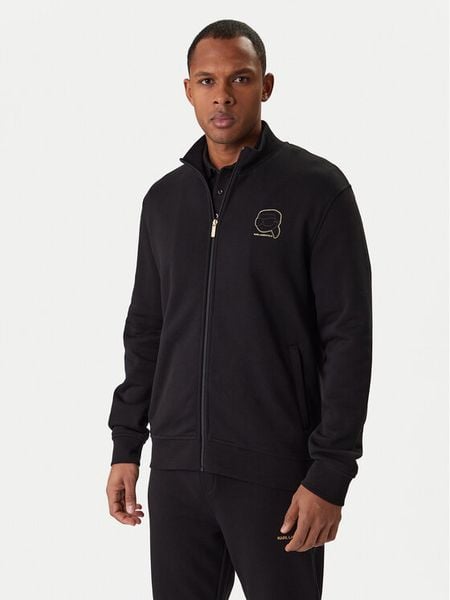 KARL LAGERFELD Bluza 705004 561910 Czarny Regular Fit. Czarne bluzy męskie KARL LAGERFELD, m, bez wzorów, z bawełny, bez kaptura. Za 591.99 zł.