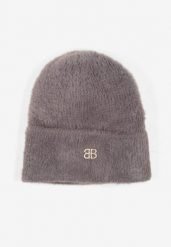 Szara Czapka Typu Beanie z Wełną i Wiskozą Ozdobiona Naszywką Borirra. Szare czapki i kapelusze damskie Born2be, z aplikacjami, z wełny, eleganckie. Za 44.99 zł.