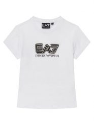 EA7 Emporio Armani T-Shirt 7G000257 AF10373 U0002 Biały Slim Fit. Białe t-shirty i topy dla dziewczynek EA7 Emporio Armani, bez wzorów, z bawełny, bez ramiączek. Za 249.99 zł.