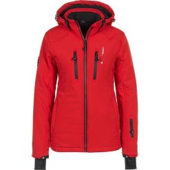 Kurtka narciarska w kolorze czerwonym. Czerwone kurtki snowboardowe damskie Peak Mountain, z materiału. W wyprzedaży za 239.95 zł.