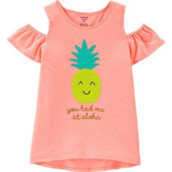 Koszulka w kolorze łososiowym. T-shirty i topy dla dziewczynek marki Carter´s. W wyprzedaży za 49.95 zł.