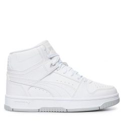 Sneakersy Puma. Białe trampki i tenisówki chłopięce Puma, bez wzorów, bez zapięcia. Za 269.99 zł.