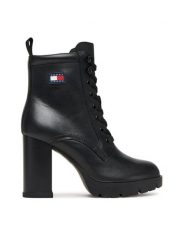Tommy Jeans Trzewiki Tjw Lace Up EN0EN02832 Czarny. Czarne botki damskie Tommy Jeans, z jeansu, bez obcasa, na słupku, bez zapięcia. Za 529.99 zł.