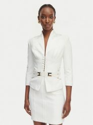 Elisabetta Franchi Marynarka GI-202-61E2-V590 Biały Regular Fit. Białe żakiety damskie Elisabetta Franchi, bez wzorów, z syntetyku. Za 2,509.00 zł.