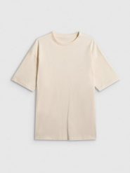 4F T-shirt loose gładki damski - beżowy XL. Brązowe t-shirty damskie 4f, xl, bez wzorów, z bawełny, bez kołnierzyka. Za 59.99 zł.