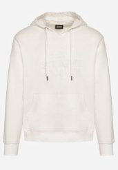 Biała Bluza z Bawełną Kapturem i Sznurkami Amatusa. Białe bluzy męskie Born2be, m, bez wzorów, z bawełny, z kapturem. Za 99.99 zł.