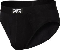 SAXX Slipy męskie wygodne SAXX ULTRA Boxer Brief Fly - czarne S. Czarne bokserki męskie Saxx, m, bez wzorów. Za 97.49 zł.