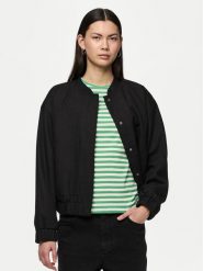 Pieces Kurtka bomber Annie 17150150 Czarny Regular Fit. Czarne kurtki damskie Pieces, xs, bez wzorów, z syntetyku, bez kaptura. Za 119.99 zł.