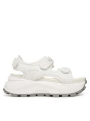 Buffalo Sandały Manhatten SND 1602368 Biały. Białe sandały damskie Buffalo, bez wzorów, z materiału, bez obcasa, na płaskiej podeszwie, bez zapięcia. Za 389.99 zł.