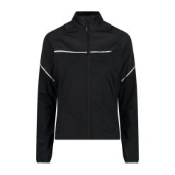 Wodoodporna kurtka z odpinanymi rękawami dla kobiet CMP. Czarne kurtki damskie CMP, bez wzorów, bez kaptura. Za 418.65 zł.