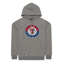 Bluza z kapturem Rangers Nos MLB Regular. Szare bluzy męskie New Era, m, bez wzorów, z kapturem. Za 293.50 zł.