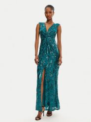 Rinascimento Sukienka wieczorowa CFC0123067003 Zielony Regular Fit. Zielone sukienki damskie Rinascimento, xs, bez wzorów, z syntetyku, wizytowe, bez kołnierzyka, bez ramiączek. Za 519.99 zł.