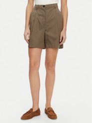 Tommy Hilfiger Bermudy WW0WW44764 Brązowy Relaxed Fit. Brązowe szorty damskie Tommy Hilfiger, bez wzorów, z bawełny. Za 309.99 zł.