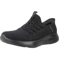 Buty SKECHERS SLIP INS - RELAXED FIT SPORT Czarny. Czarne obuwie sportowe damskie Skechers, bez wzorów, z materiału. Za 299.99 zł.