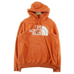 Second life - The North Face bluza męska z kapturem pomarańczowa - Stan dobry. Brązowe bluzy męskie The North Face, l, bez wzorów, z materiału, z kapturem. Za 106.46 zł.