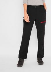 Spodnie softshell ze stretchem, z kieszeniami, z materiału odpychającego wodę. Czarne spodnie materiałowe damskie bonprix, bez wzorów, z softshellu. Za 209.99 zł.