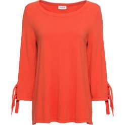 Sweter ze sznurowaniem, rękawy 3/4 bonprix mandarynkowy. Swetry damskie marki bonprix. Za 79.99 zł.