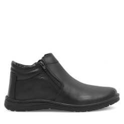 Botki Go Soft. Czarne botki męskie GO SOFT, bez wzorów, bez zapięcia. Za 259.99 zł.