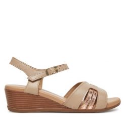 Sandały Lasocki. Brązowe sandały damskie Lasocki, bez wzorów, bez obcasa, na koturnie, bez zapięcia. Za 159.99 zł.